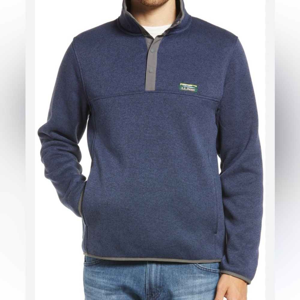 L.L. Bean Men's Navy Zip-Up Sweater